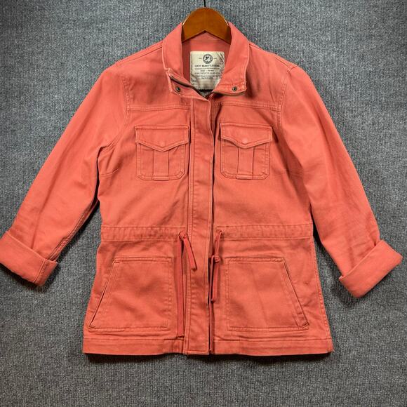 Lucky Brand Denim Jacket Women's Medium Pink Snap/Zip Front Pockets Casual READ - Picture 1 of 10